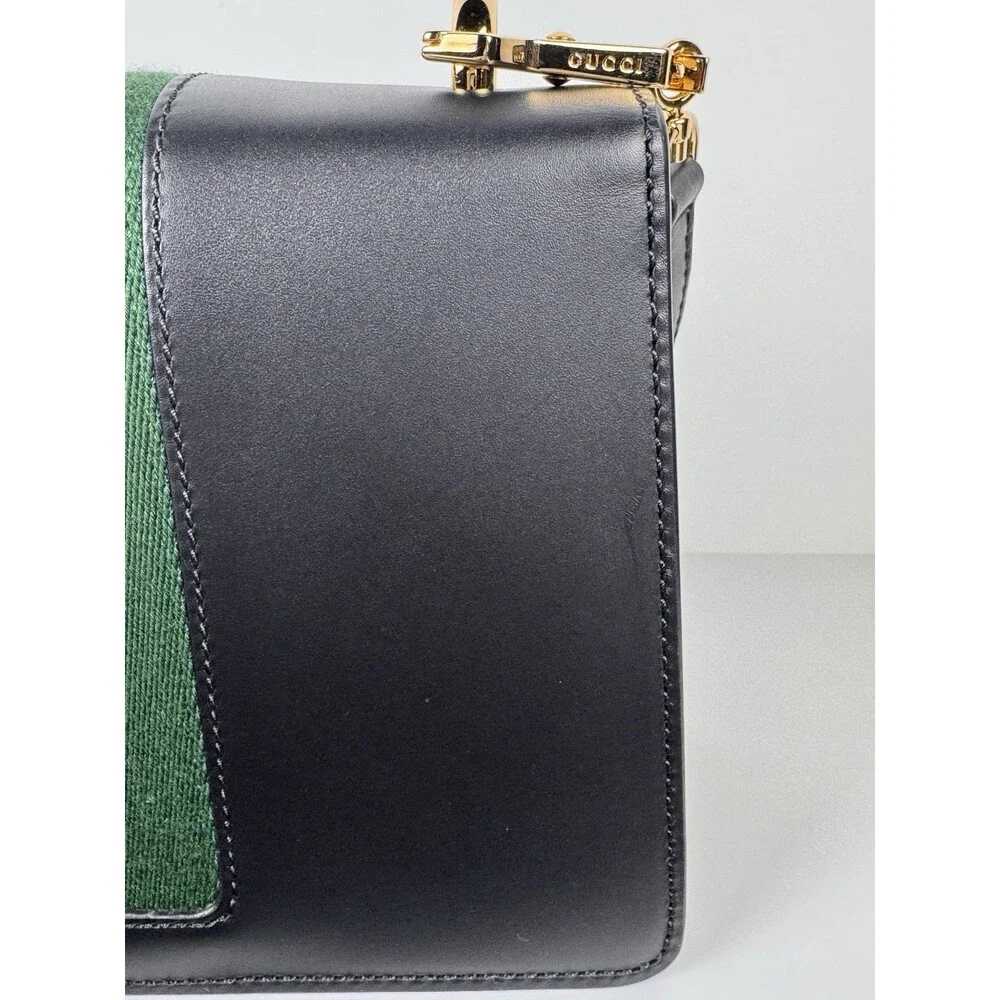 Gucci Sylvie Web Black Leather Shoulder Bag with dust bag & COA authenticated - Picture 9 of 16